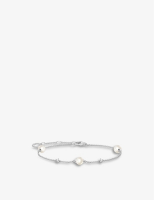 THOMAS SABO: Sterling silver, cubic zirconia and freshwater pearl bracelet