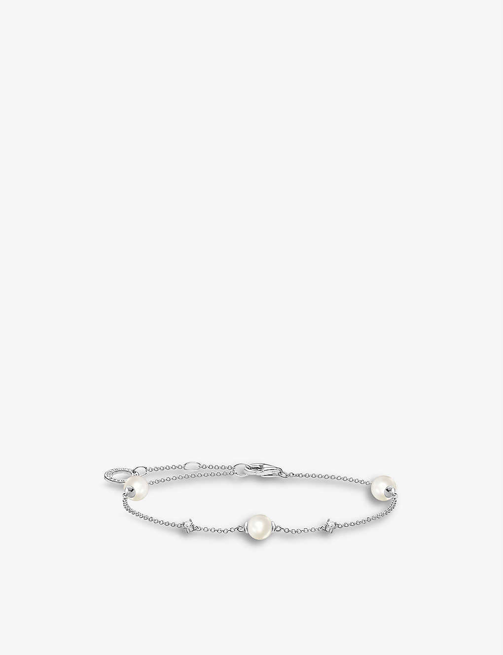 Thomas Sabo Women's White Sterling Silver, Cubic Zirconia And Freshwater Pearl Bracelet