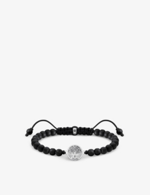 Thomas Sabo Tree Of Love Sterling-silver And Obsidian Bracelet In Black