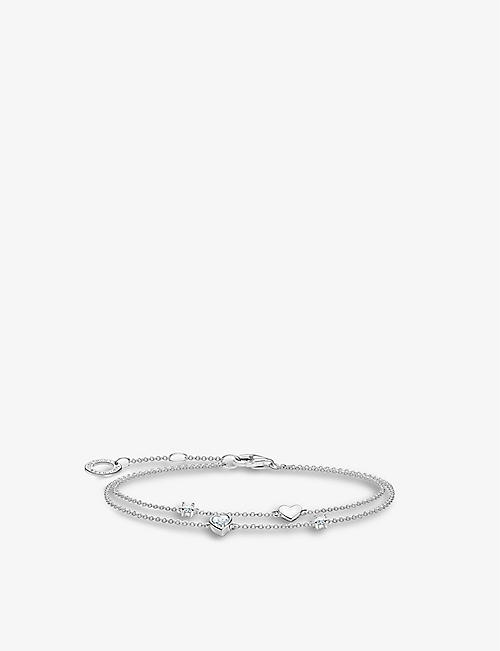 THOMAS SABO: Hearts sterling-silver and cubic zirconia chain bracelet