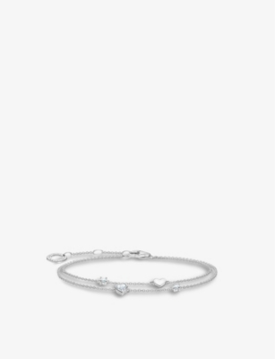 Thomas Sabo Hearts Sterling-silver And Cubic Zirconia Chain Bracelet In White