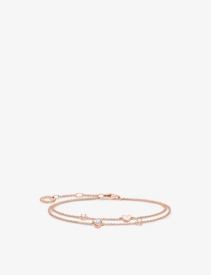 THOMAS SABO: Heart-pendant 18ct rose gold-plated sterling-silver and zirconia bracelet