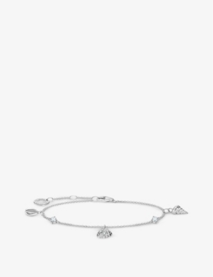 Thomas Sabo Shell-charm Sterling-silver And Cubic Zirconia Bracelet In White