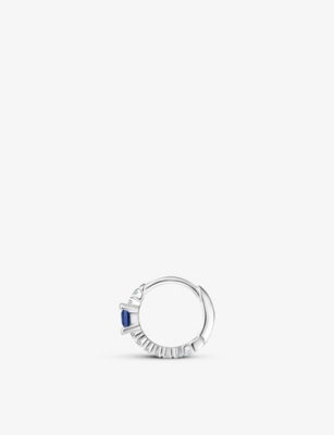 Shop Thomas Sabo Women's Multicoloured Square Sterling-silver, Cubic Zirconia And Spinel Single Hoop Earr