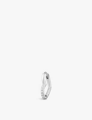 Thomas Sabo Heart Sterling-silver And Cubic Zirconia Hoop Earring In White