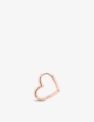 Thomas Sabo Heart 18ct Rose Gold-plated Sterling-silver And White Zirconia Hoop Earring