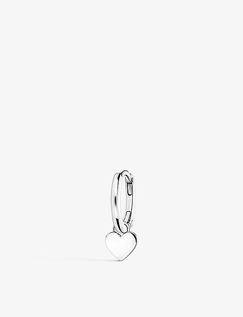 THOMAS SABO: Hear-pendant sterling-silver single hoop earring