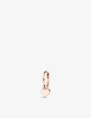 Thomas Sabo Heart-pendant 18ct Rose Gold-plated Sterling-silver Single Hoop Earring In Rose Gold-coloured