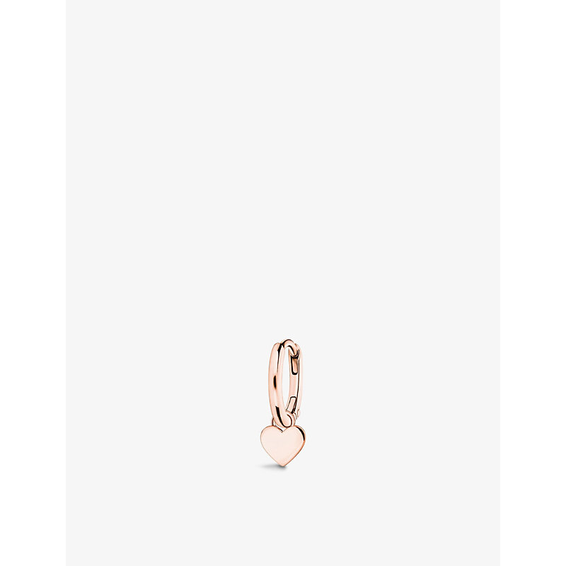 Thomas Sabo Heart-pendant 18ct Rose Gold-plated Sterling-silver Single Hoop Earring In Rose Gold-coloured
