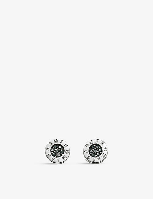 THOMAS SABO: Logo-engraved sterling-silver and zirconia stud earrings