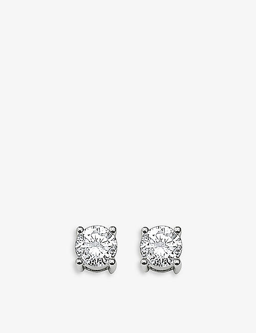 THOMAS SABO: Solitaire sterling-silver and zirconia stud earrings
