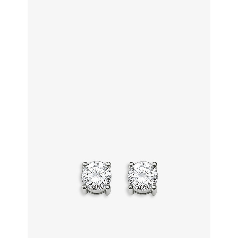 Thomas Sabo Solitaire Sterling-silver And Zirconia Stud Earrings In White