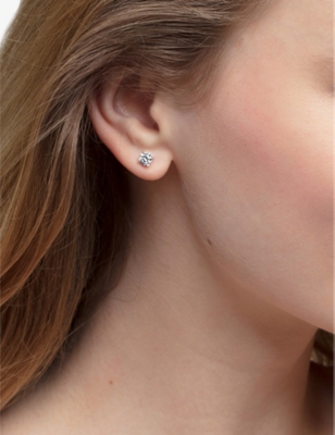 Thomas Sabo Hexagonal Sterling-silver And Cubic Zirconia Stud Earrings In White