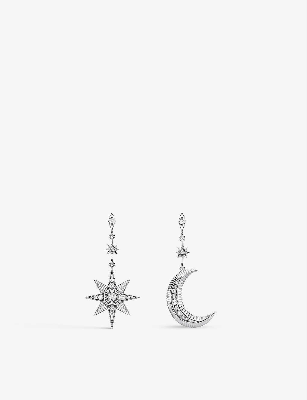 Thomas Sabo Women's White Royalty Star & Moon Sterling-silver Drop Earrings