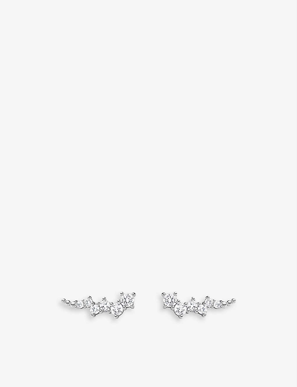 Thomas Sabo Climber Sterling-silver And Zirconia Earrings In White