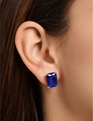 Shop Thomas Sabo Women's Blue Solitaire Sterling-silver Stud Earrings