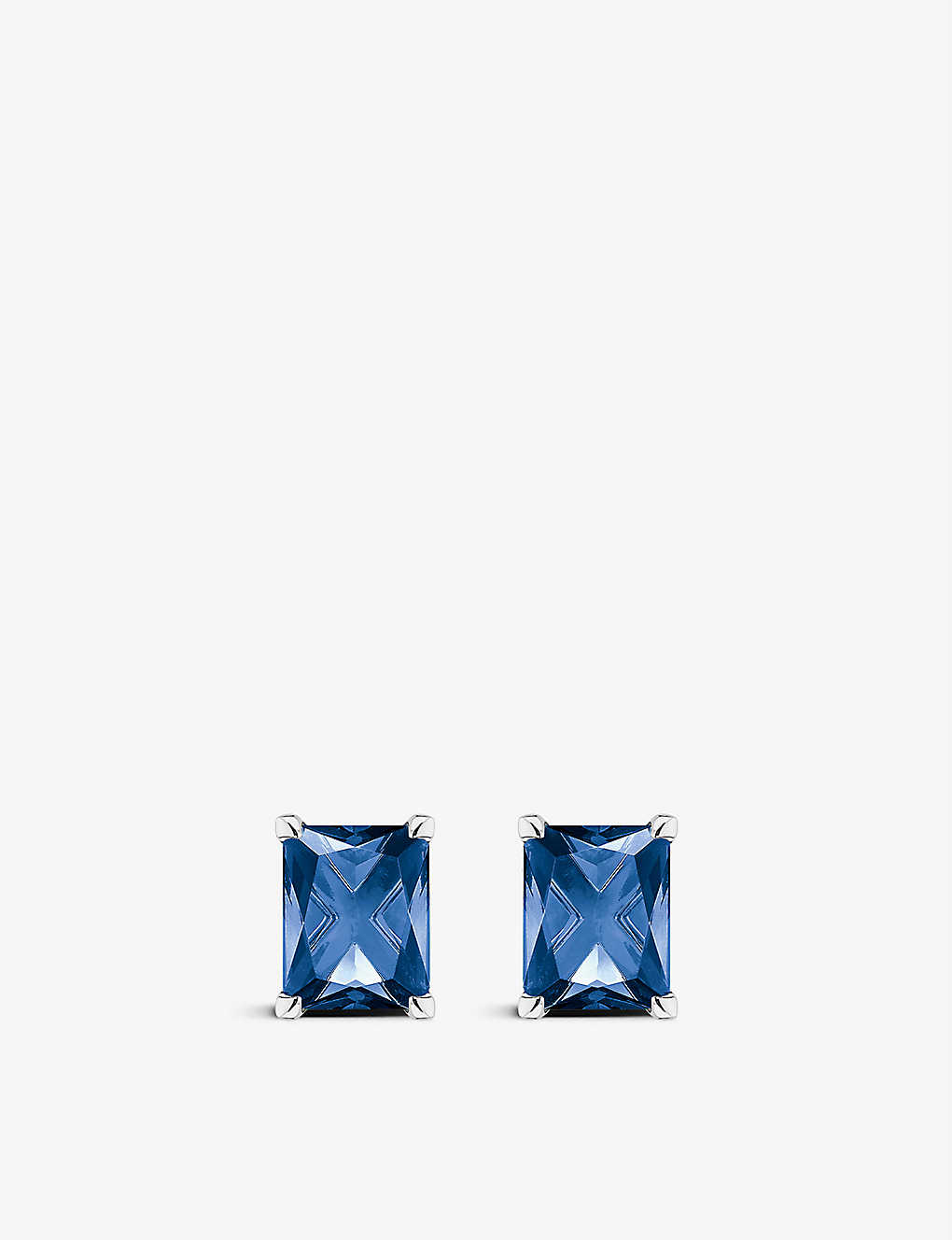 Thomas Sabo Solitaire Sterling-silver Stud Earrings In Blue