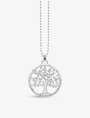 Thomas Sabo Tree Of Love Sterling-silver And Zirconia Necklace In Silver-coloured