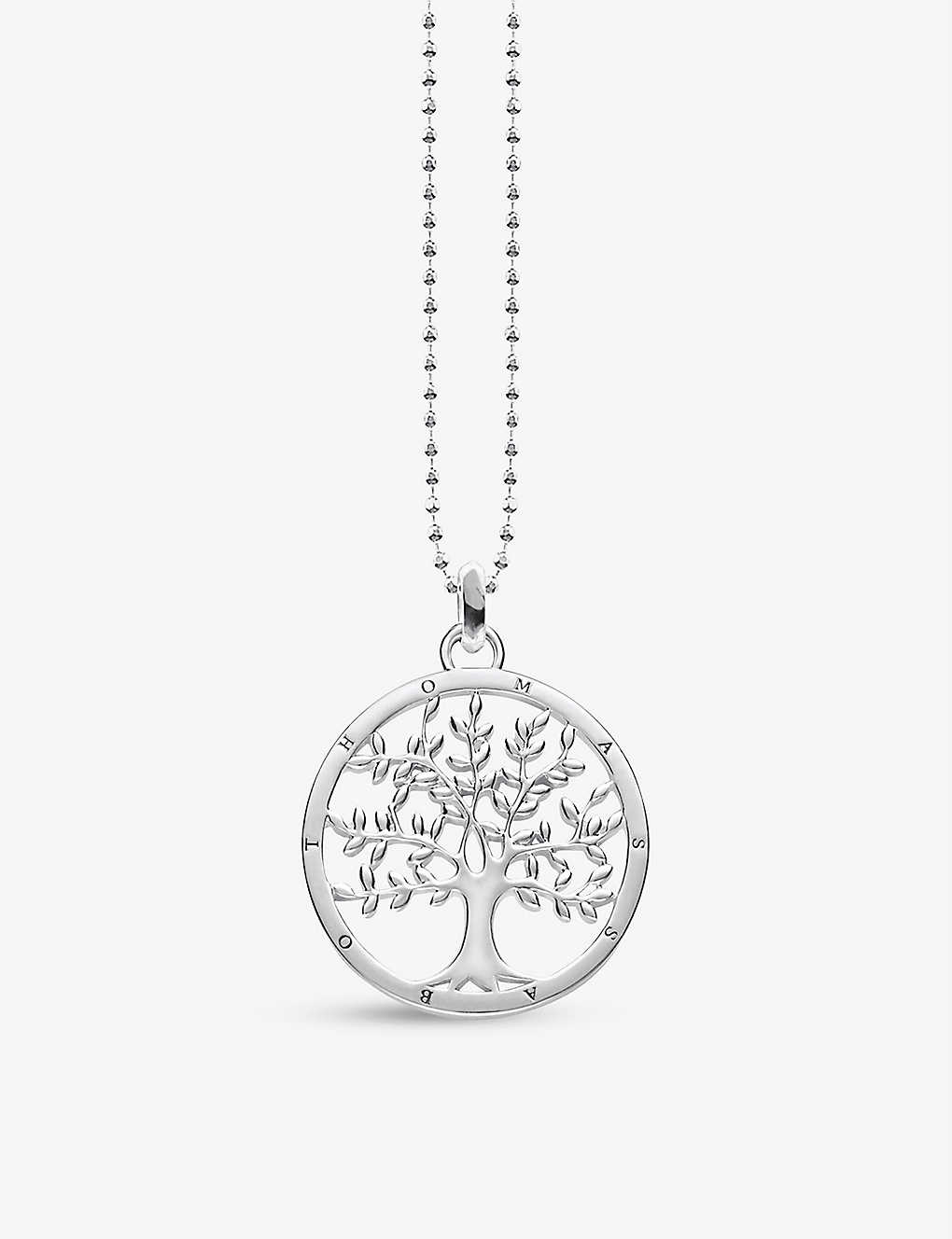 Thomas Sabo Tree Of Love Sterling-silver And Zirconia Necklace In Silver-coloured
