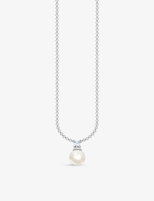 THOMAS SABO: Pearl sterling silver chain necklace