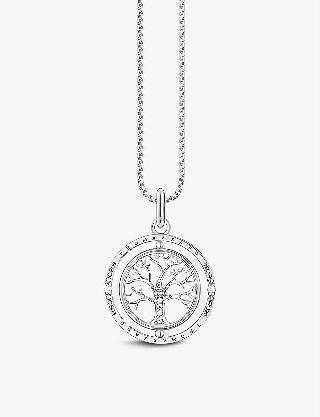 Thomas Sabo Tree Of Love Sterling-silver And White Zirconia Pendant Necklace