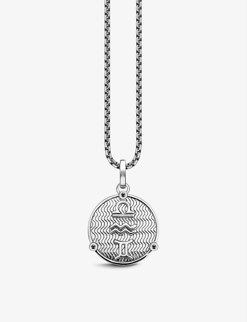 Thomas Sabo Elements Of Nature Sterling-silver And Cubic Zirconia Pendant Necklace In Black