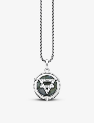 Shop Thomas Sabo Men's Green Elements Of Nature Blackened Sterling Silver Necklace