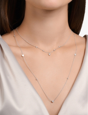 Thomas Sabo Hearts And White Sterling-silver And Cubic Zirconia Pendant Necklace In White