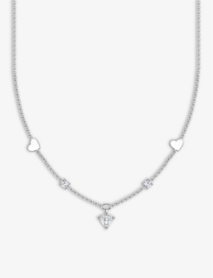 Thomas Sabo Hearts And White Sterling-silver And Cubic Zirconia Pendant Necklace