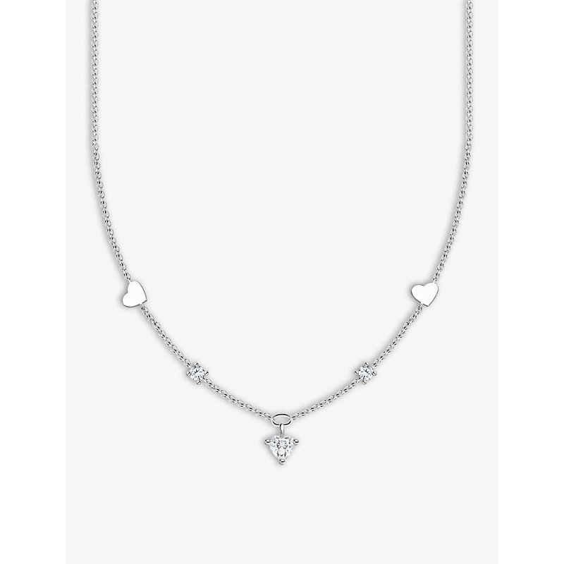 Thomas Sabo Hearts And White Sterling-silver And Cubic Zirconia Pendant Necklace