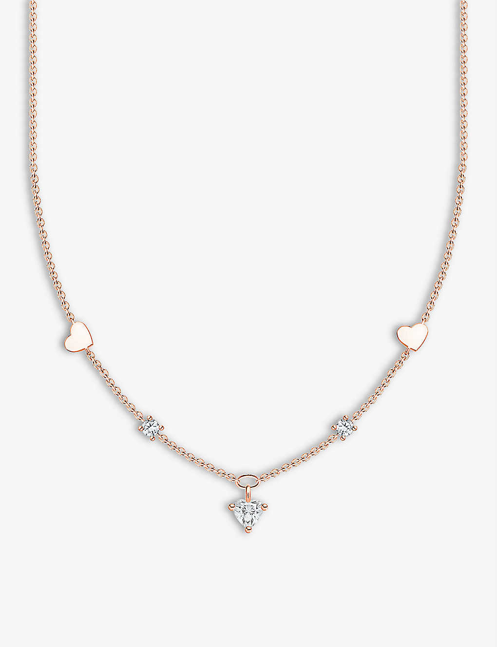 Thomas Sabo Hearts And White 18ct Rose Gold-plated Sterling-silver And Cubic Zirconia Pendant Necklace