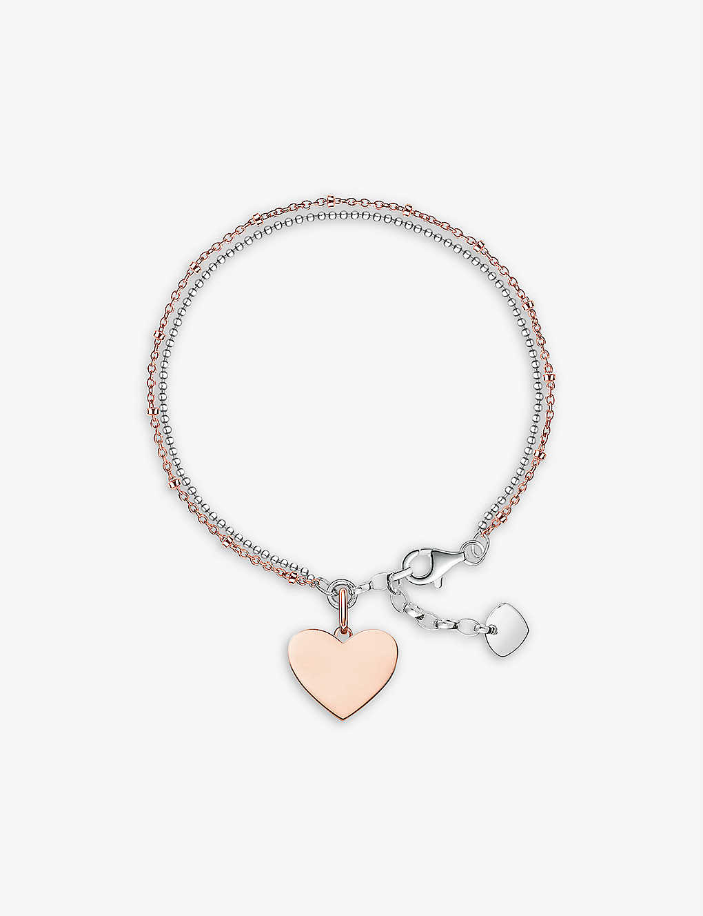 Thomas Sabo Heart 18ct Rose Gold-plated Sterling-silver Bracelet In Plain