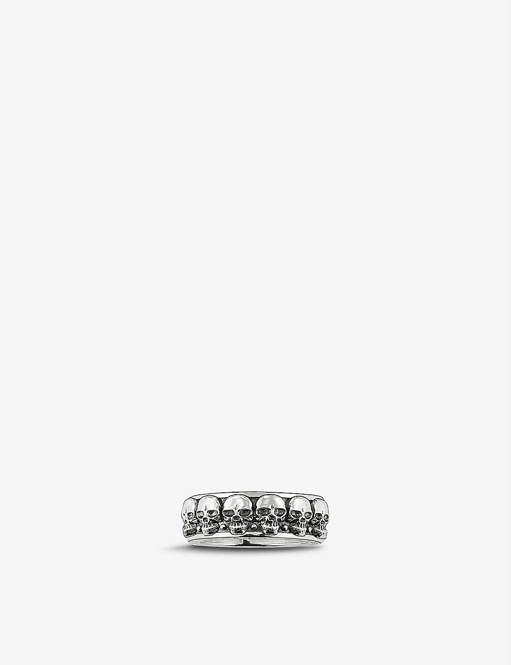 Thomas Sabo Skull Band Sterling-silver Ring In Plain