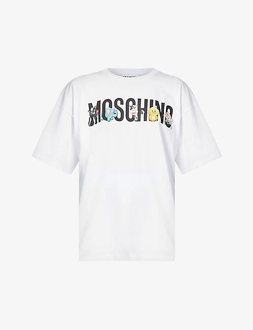 MOSCHINO: Logo-print cotton-jersey T-shirt