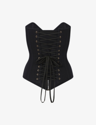 AGENT PROVOCATEUR: Carri triangle-cup stretch-woven corset