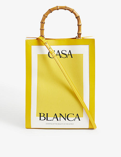 CASABLANCA: Logo-print canvas tote bag