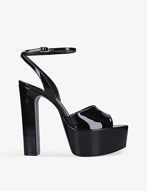 SAINT LAURENT: Jode patent-leather platform heels