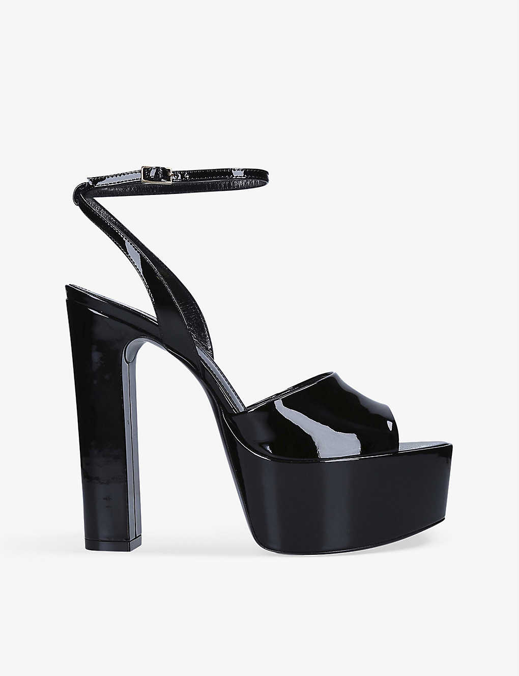 Saint Laurent Jode Patent-leather Platform Heels In Black