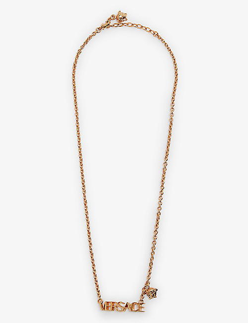 VERSACE: Medusa brass necklace