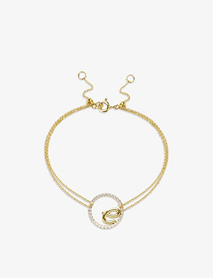 THE ALKEMISTRY Love Letter Initial 18ct yellow-gold and 0.15ct brilliant-cut diamond bracelet