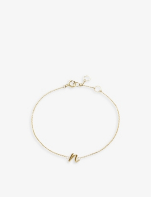 THE ALKEMISTRY THE ALKEMISTRY WOMEN'S 18CT YELLOW GOLD LOVE LETTER N INITIAL 18CT YELLOW-GOLD BRACELET,51773947