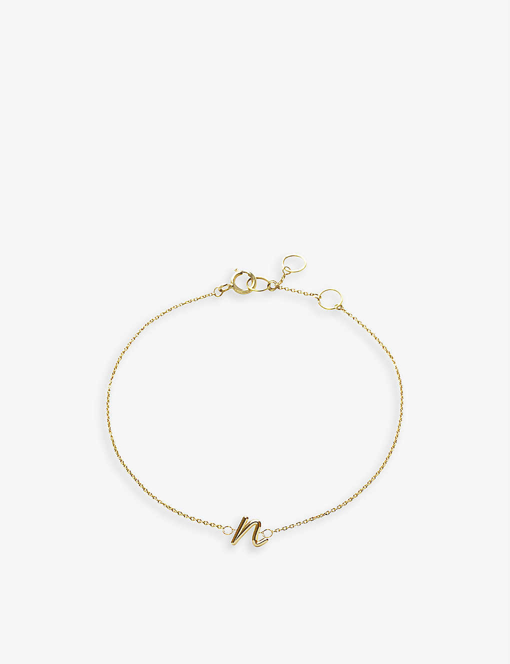 The Alkemistry Love Letter N Initial 18ct Yellow-gold Bracelet In 18ct Yellow Gold