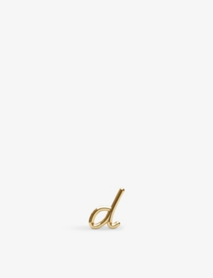 The Alkemistry Love Letter D Initial 18ct Yellow Gold Single Stud Earring