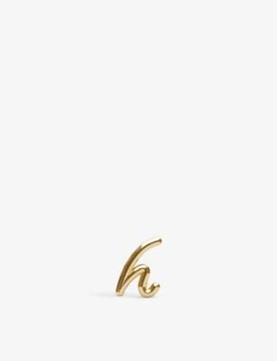 THE ALKEMISTRY THE ALKEMISTRY WOMEN'S 18CT YELLOW GOLD LOVE LETTER H INITIAL 18CT YELLOW GOLD SINGLE STUD EARRING,51774302