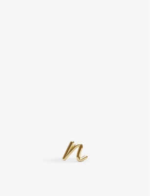 THE ALKEMISTRY THE ALKEMISTRY WOMEN'S 18CT YELLOW GOLD LOVE LETTER N INITIAL 18CT YELLOW GOLD SINGLE STUD EARRING,51774401