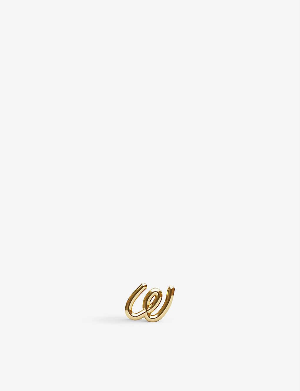 The Alkemistry Love Letter W Initial 18ct Yellow Gold Single Stud Earring