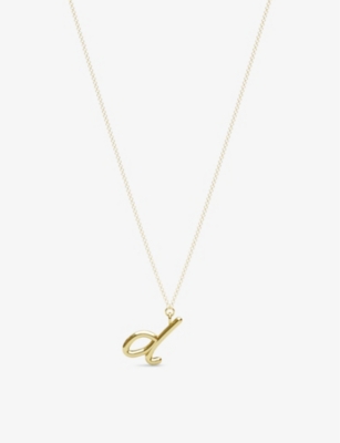 THE ALKEMISTRY THE ALKEMISTRY WOMENS 18CT YELLOW GOLD LOVE LETTER D INITIAL 18CT YELLOW-GOLD PENDANT NECKLACE,51774708