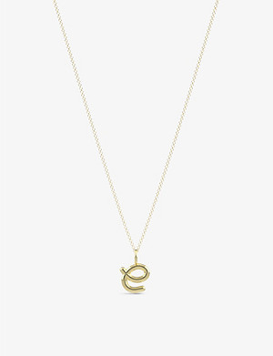 THE ALKEMISTRY Love Letter E Initial 18ct yellow-gold pendant necklace