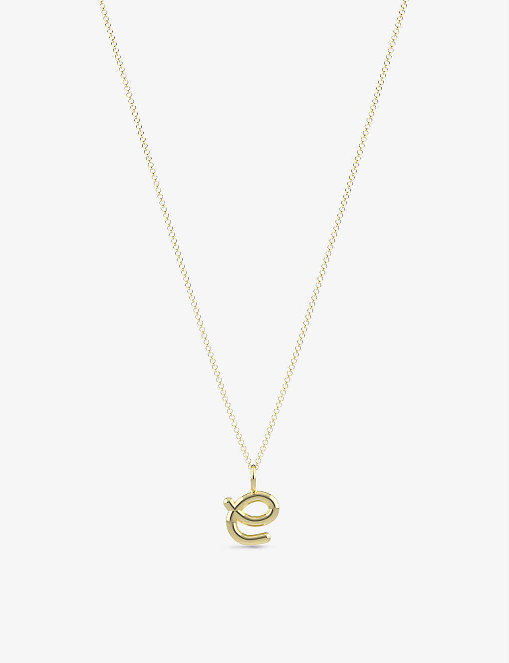 The Alkemistry Love Letter E Initial 18ct Yellow-gold Pendant Necklace In 18ct Yellow Gold