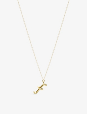 Shop The Alkemistry Women's 18ct Yellow Gold Love Letter F Initial 18ct Yellow-gold Pendant Necklace